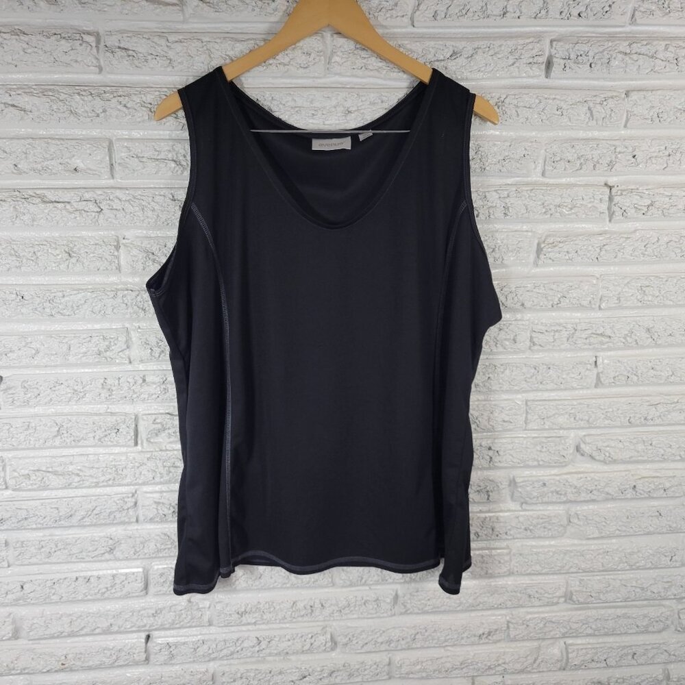 Avenue 26/28 4X Black Tank Top Plus Size Sleeveless Round Neck Sheer BLA32E